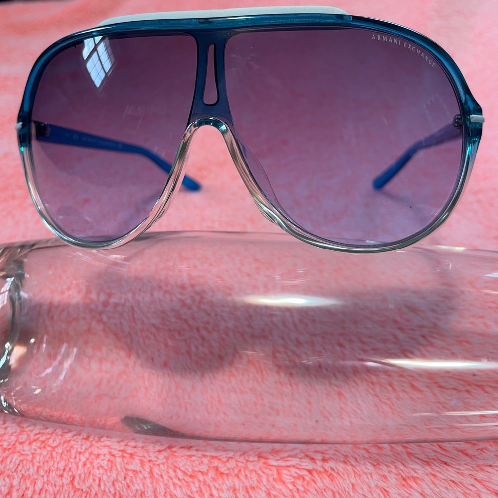 Armani Exchange Blue Aviator Sunglasses.